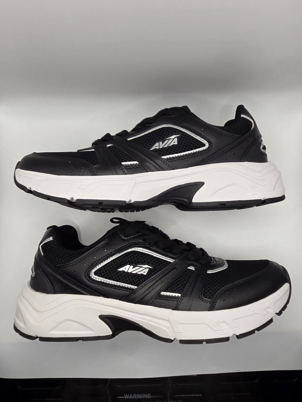 AVIA Avi-Rex Black Athletic Sneakers with White Sole
